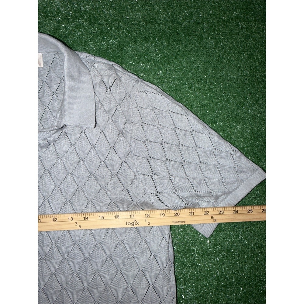 Industry Republic Clothing Blue Textured Polo Men's Medium NWT - Picture 4 of 5